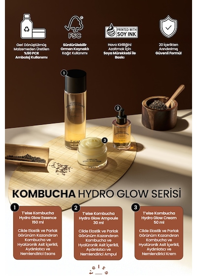 Cilde Parlak Görünüm Kazandıran Aydınlatıcı Ve Nemlendirici Krem T Else Kombucha Hydro Glow Cream