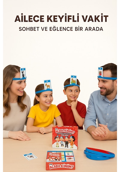 Mini Acaba Kimim Aile Oyunu Türkçe İngilizce Zeka Ve İfade Geliştiren Kartlı Eğlence Seti