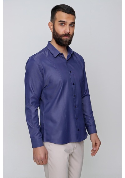 Efor Gk 635 İndigo Klasik Gömlek Indigo