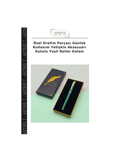 Özel Üretim Parçası Günlük Kullanım Yetişkin Aksesuarı Kutulu Yeşil Roller Kalem Çok Renkli