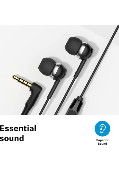 Sennheiser Cx 80s Kulak İçi Kulaklık, Tek Düğmeli Uzaktan Kumanda, Siyah