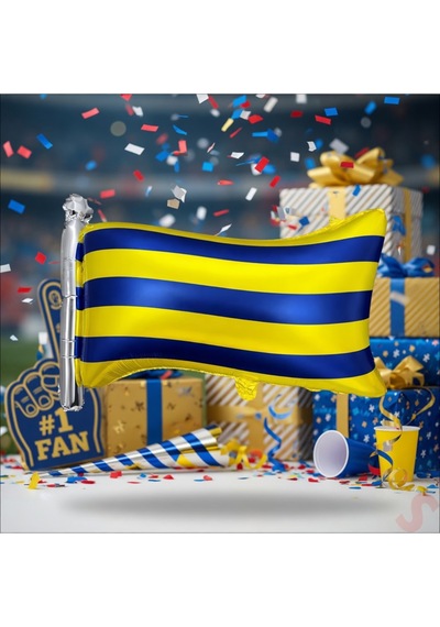 Fener Fb Sarı Lacivert Bayrak Folyo Balon 71x50 Cm Taraftar Parti Dekorasyonu Çok Renkli