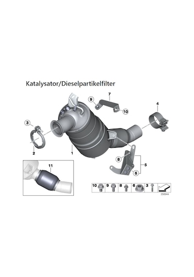 BMW 3 SERİSİ E90 E91 2006-2013 316d 320d PARTİKÜL FİLTRE KELEPÇES