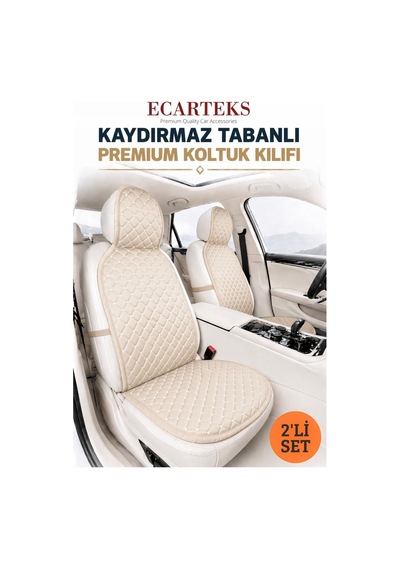 Oto Ön Koltuk İkili Minder Terletmez Kolay Montaj Universal Koruyucu Kılıf Seti Kumaş 37961512