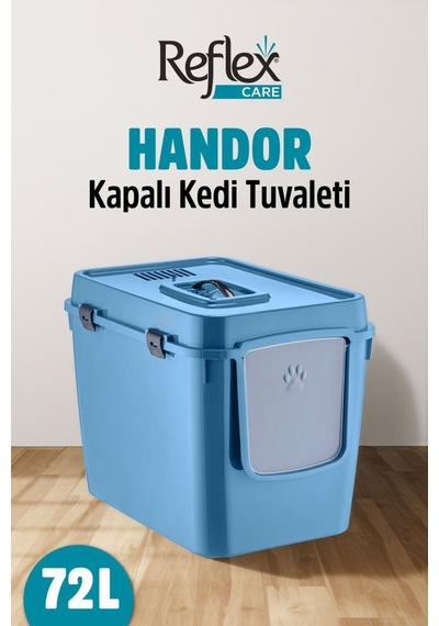 Reflex Care Handor Kapalı Kedi Tuvaleti Lacivert 57,5 X 43,5 X 39 Cm