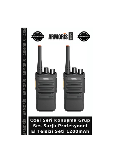 Özel Seri Konuşma Grup Ses Şarjlı Profesyonel El Telsizi Seti 1200mah