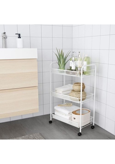 Ikea Hornavan Servis Arabası, Beyaz, 26x48x77 Cm
