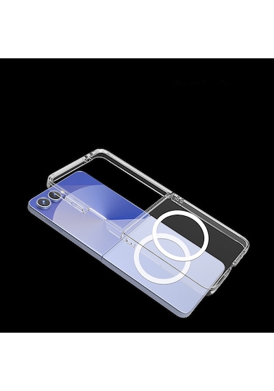 Samsung Uyumlu GalaxyZ Flip 7 Kılıf Sararmaz Ultra İnce Sert Premium Mika Magsafe Kamera Yükseltili Celikaksesuar Şeffaf