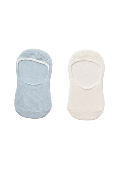 Bibaby Biorganic Basic Erkek Babet 2'li Çorap 68454 Mavi Ekru 001