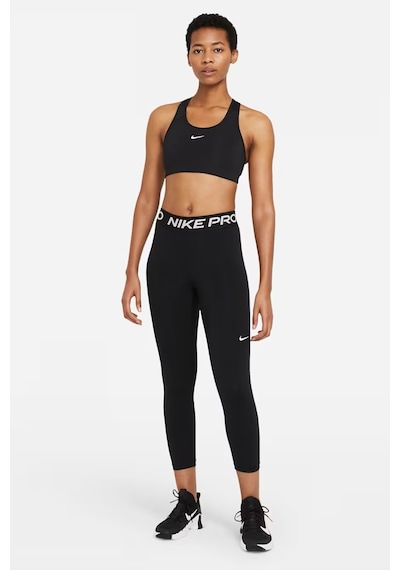 Nike Pro 365 Mid-rise Crop Training Legging File Panelli Kadın Crop Tayt Siyah