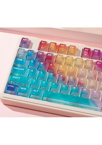Nebula Bulutu Keycaps Renkli Sisli Mekanik Rgb Klavye Tuş Takımı Blue