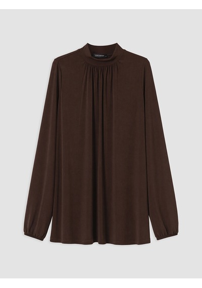 Lcw Everyday Kahverengi Soft Touch Büzgülü Kadın Tunik