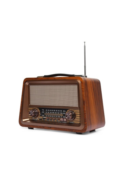 Gerçek Ahşap Eskitme Görünümlü Bluetooth Hoparlör Mp3 Çalar Müzik Kutusu Nostaljik Radyo