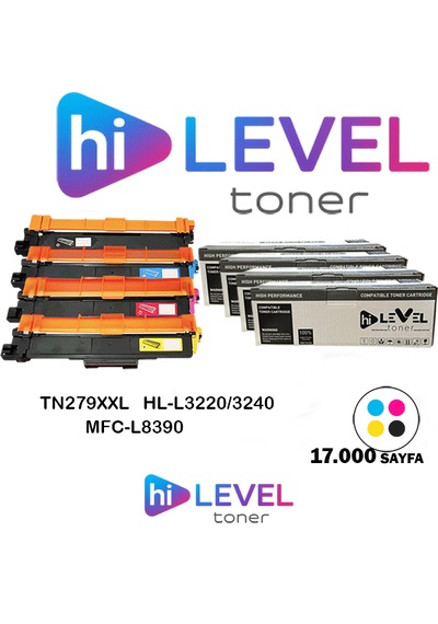 Ht-tn279xxl-set Hilevel Toner,brother Hl-l3280 17k Sayfa 4 Renk Cmyk Muadil Toner