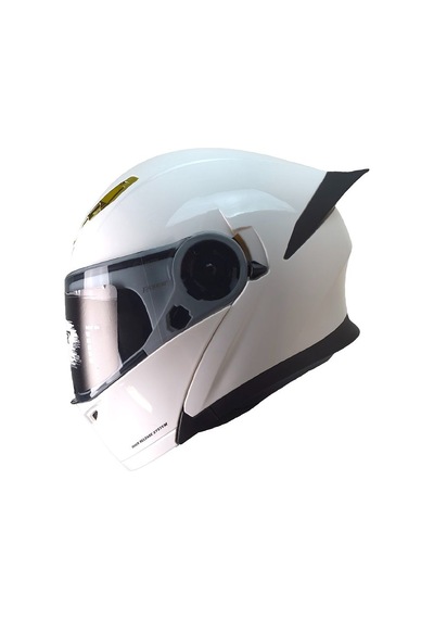 Fr-965 White Motosiklet Kaskı Çene Açılır Güneş Vizörlü Motorcu Kask Beyaz