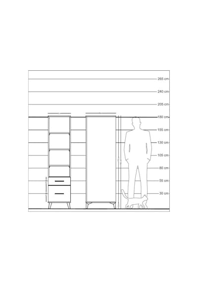 Kronos Dolap 4 Raflı 2 Çekmeceli 44x59x182 Aytaşı-aytaşı Aytaşı
