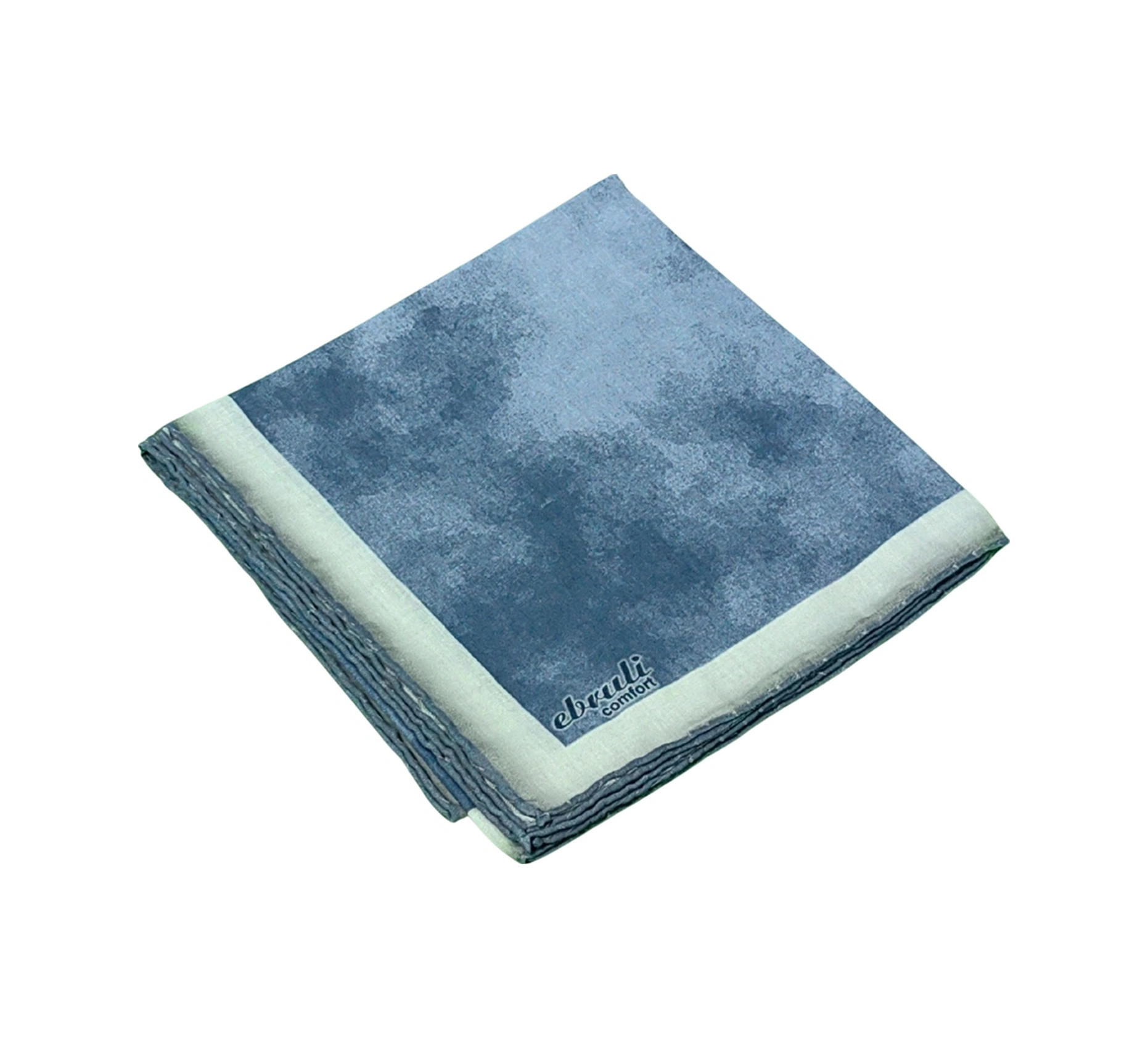 Mim Eşarp Ebruli Soft Pamuklu Desenli Eşarp - 95x95 Cm Gümüş