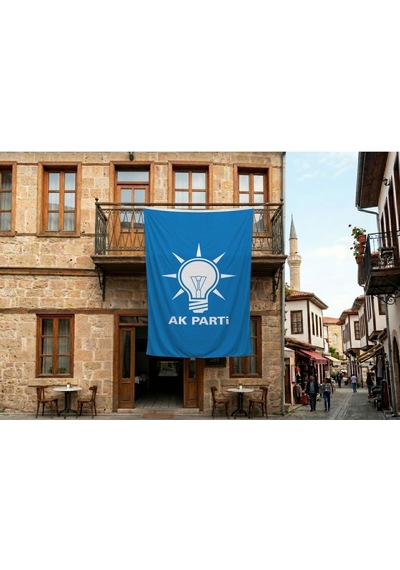 Mavi Ak Parti Bayrağı 140gr Premium Raşel Kumaş 300x450cm Diğer