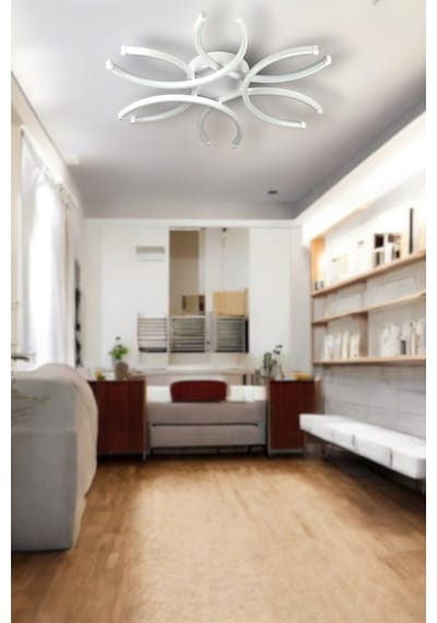 Levora Beyaz Renk Modern Tasarım - Oturma Odası - Salon - Mutfak - Yatak Odası Beyaz Led Avize Beyaz