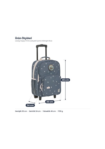 Lassig Happy Prints Çekçekli Çanta Midnight Blue Mavi