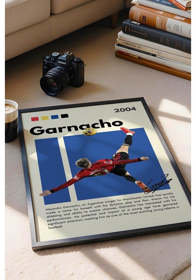 Alejandro Garnacho Çerçeveli Tablo - Dekoratif Çerçeveli Futbolcu Poster Tablo