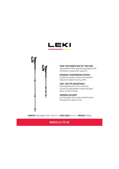 Leki Makalu Lite As Batonlar, Siyah-koyu Antrasit Petrol, 100-135 Cm Açık Sarı - Yeşil