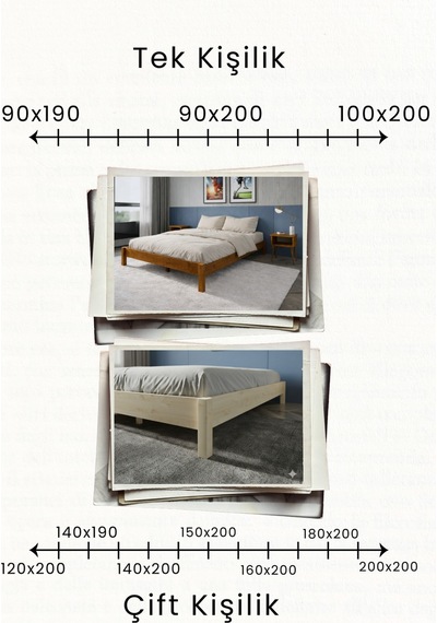 Renazzo Loft Masif Ahşap Karyola Ceviz 160x200 Ceviz - 160 X 200