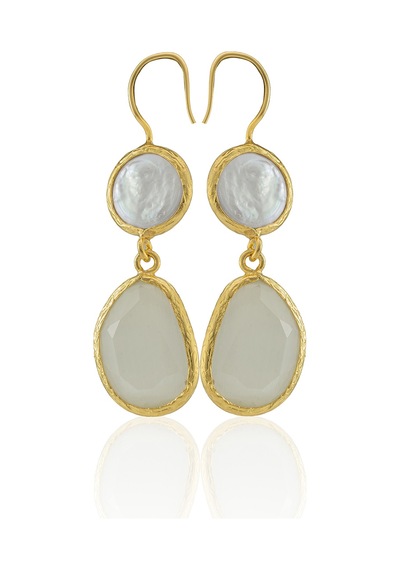 Kadir Jewellery 22 Ayar Altın Kaplama Kadın İnci Küpe -el İşçiliği Ve Hipoalerjenik Küpe Beyaz 01398059