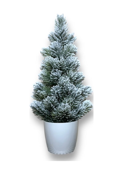 Yapay Çiçekçiniz Kar Desenli Yılbaşı Çam Ağacı 42 Cm