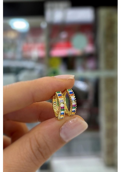 Gümüş Renkli Baget Taşlı 12 Mm Küpe Hr1512z3 Diğer