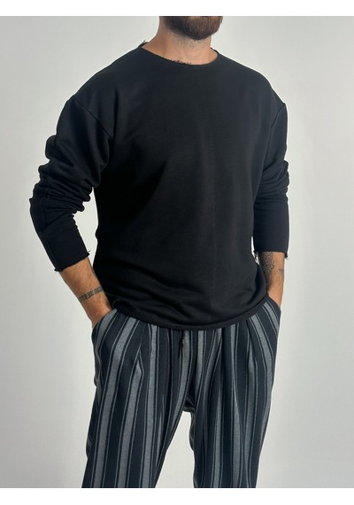 Cocopelli Erkek Basic Siyah Sweatshirt Coc1019 Siyah