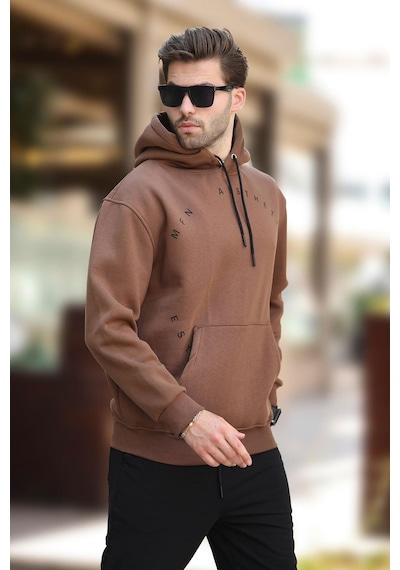 Madmext Kahverengi Kapüşonlu Cep Detaylı Nakışlı Erkek Sweatshirt 7054-kahverengi Kahverengi Madmext Kahverengi Kapüşonlu Cep Detaylı Nakışlı Erkek Sweatshirt 7054-kahverengi Kahverengi