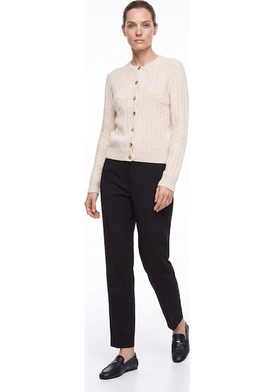 Fabrika Ekru Kadın Bisiklet Slim Fit Saç Örgü Hırka F5wl-hrk0256