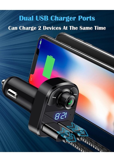 Pdateknoloj Concord C-606 Araç Fm Transmitter 5.1 Bluetooth Araç Kiti Usb 3.1amper Hızlı Şarj Çıkışlı Çakmakl