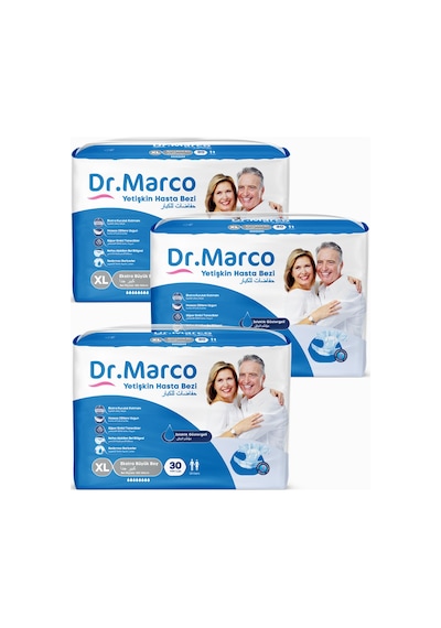 Dr.marco Yetişkin Bel Bantlı Hasta Bezi Large 3 Paket 90 Adet XL