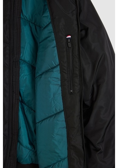 U.S. Polo Assn. Erkek Siyah Dik Yaka Fermuarlı Cepli Yağmurluk Tarzı Mont 50326198-vr046