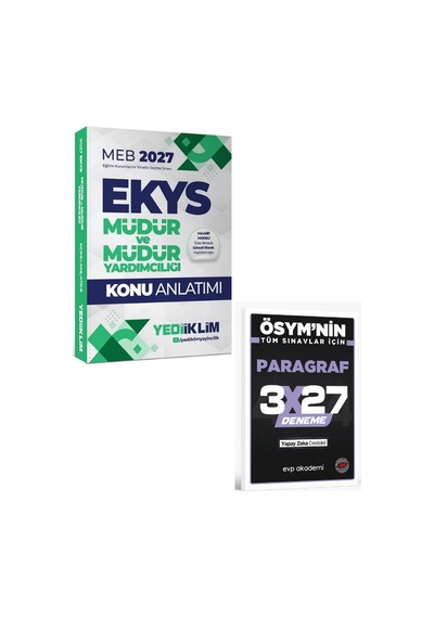 Yediiklim 2027 Meb Ekys Müdür Ve Yardımcılığı Konu Anlatımlı+evp Akademi Paragraf