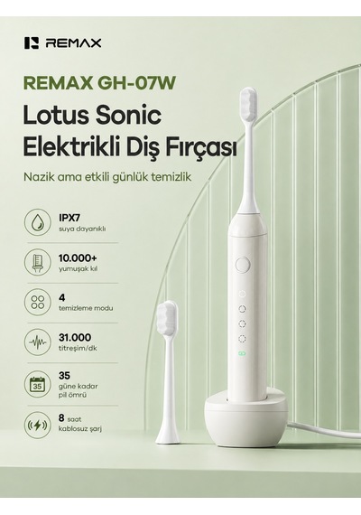 Remax Lotus Gh-07w Sonic Şarjlı Elektrikli Diş Fırçası