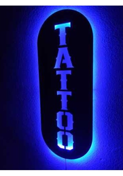 Tattoo Dövme Led Işıklı Ahşap Tablo Tabela (540026744)