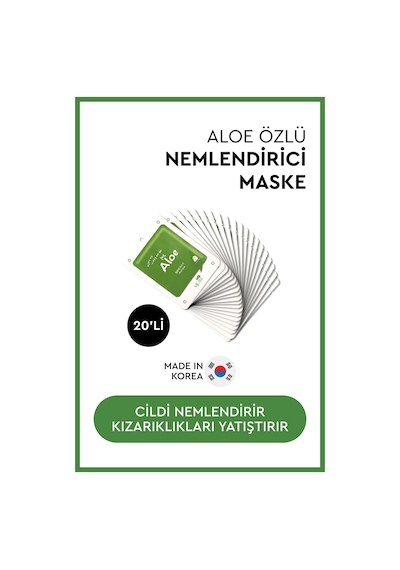 Mjcare On Aloe Mask - Aloe Vera Özlü Yüz Maskesi 20'li
