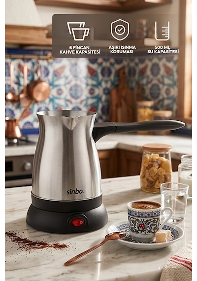 Sinbo SCM-9038 500 ML Paslanmaz Çelik Cezve Türk Kahve Makinesi