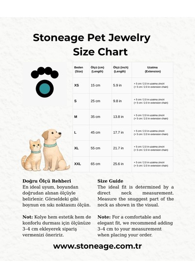 İncili Köpek Kolye- Tasma - Collar Beyaz