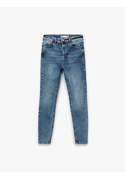 Koton Yüksek Bel Skinny İndigo Kadın Jean Pantolon 6wal40026md Indigo