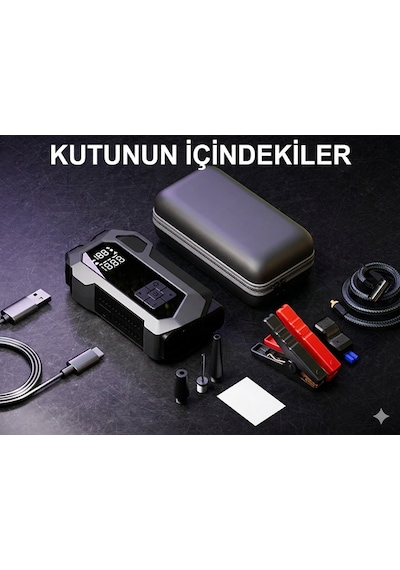 Tarçın 4000a Akü Takviye Cihazı & 150psı Hava Kompresörü + Taşıma Çantası