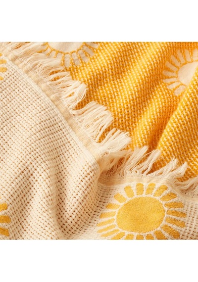 Sunny Pamuklu Çift Kişilik Yatak Örtüsü Sarı 200x220 Cm Diğer