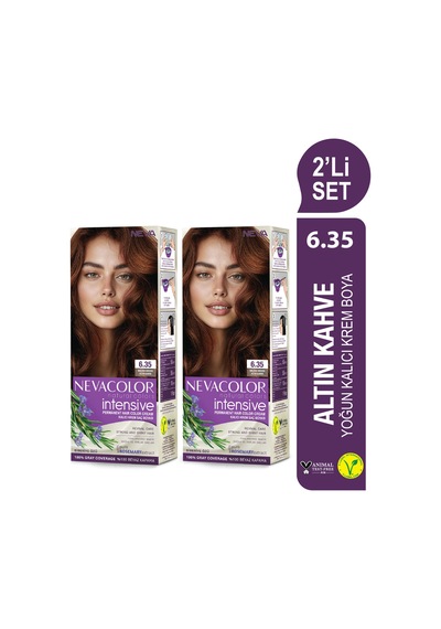 Intensıve 2'li Set 6.35 Altın Kahve Kalıcı Krem Saç Boyası Seti