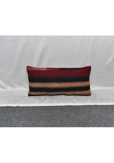 Zehra Abla Halı Yeni El Dokuma Dekoratif Lumbar Kilim Kırlent Yastık Kılıfı 6187