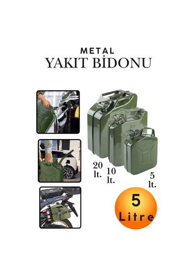 5 Litre Metal Yakıt Bidonu - Araç Bagaj Tipi Kalın Antisilikon Kompakt Benzin Mazot Deposu Tekne Motoru, Jeneratör Ve Çim Biçme İçin Sızdırmaz Yedek Yakıt Deposu Araç Motorsiklet Yakıt Taşıma Bidonu 5 Litre Metal Yakıt Bidonu - Araç Bagaj Tipi Kalın Antisilikon Kompakt Benzin Mazot Deposu Tekne Motoru, Jeneratör Ve Çim Biçme İçin Sızdırmaz Yedek Yakıt Deposu Araç Motorsiklet Yakıt Taşıma Bidonu
