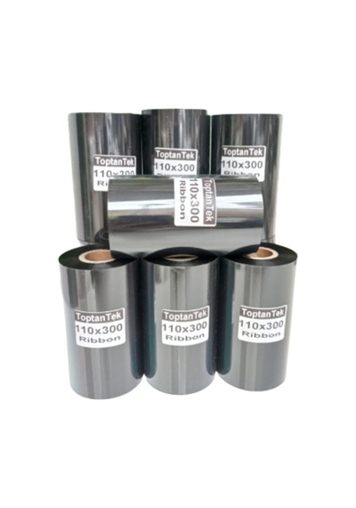 110x300 Ribon 1 Rulo 300 Metre Termal Transfer Ribbon Toplam 10 Rulo Tam Metraj
