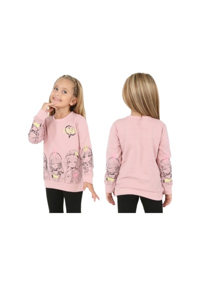İrem Çocuk Giyim Kız Çocuk Önü Ve Kolları Resim Desenli Şardonlu Pudra Renk Sweatshirt Pudra İrem Çocuk Giyim Kız Çocuk Önü Ve Kolları Resim Desenli Şardonlu Pudra Renk Sweatshirt Pudra
